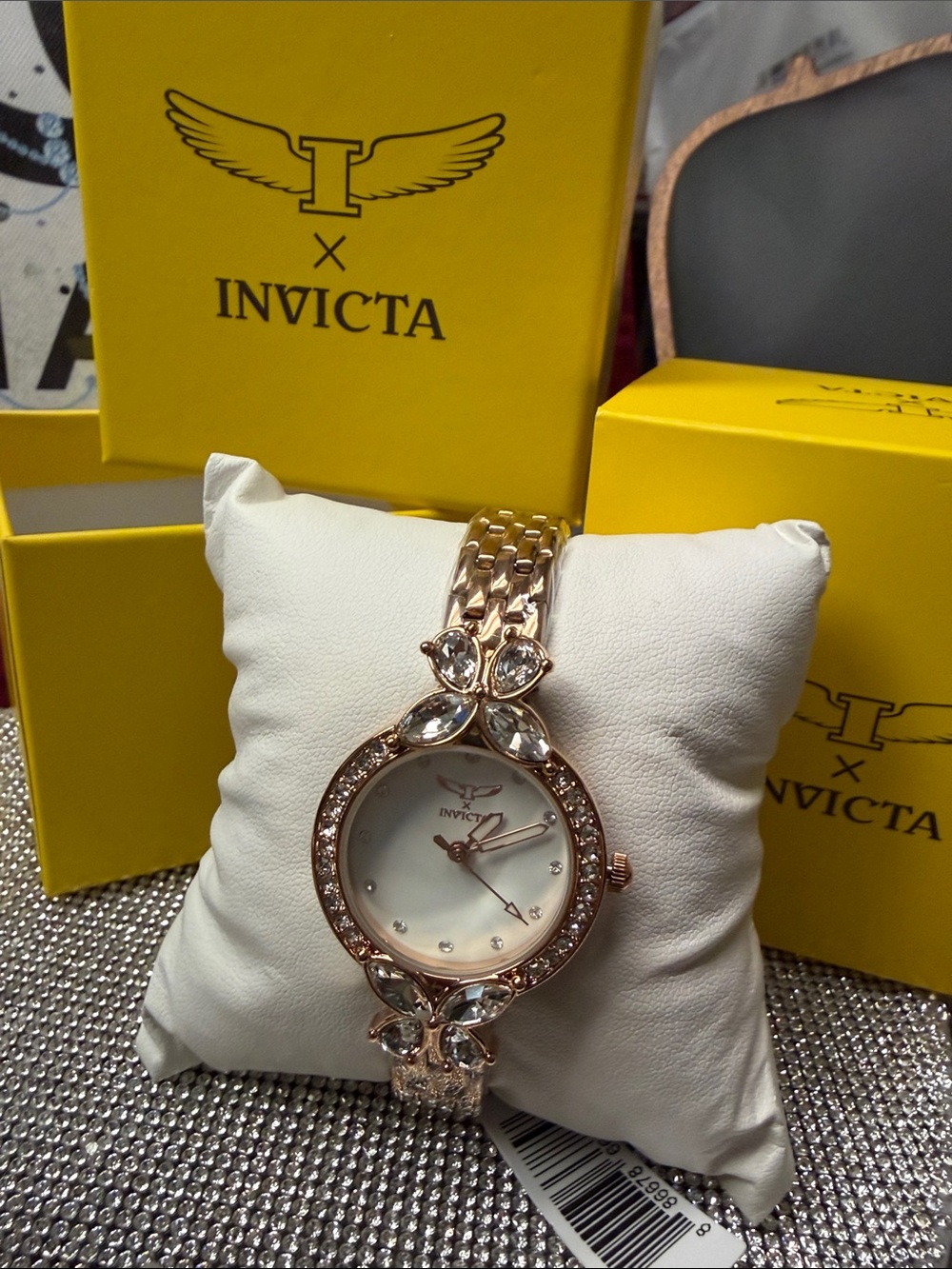 Invicta Rose Gold Crystal Accent Women's Bracelet Watch. 🆕
